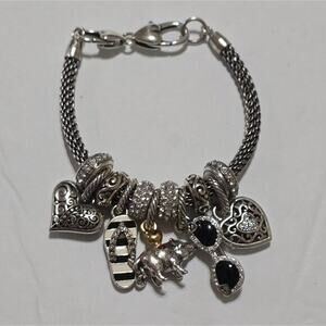 Brighton Arkansas Razorbacks Heart‎ Sunglasses Sandal Charm Bracelet